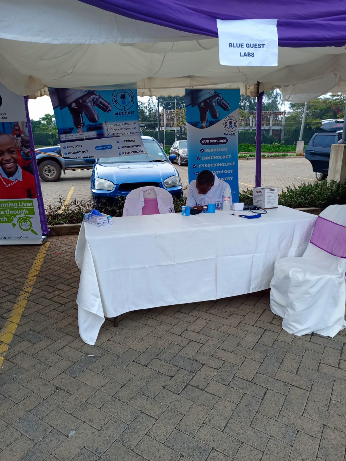 BlueQuest booth at health fair